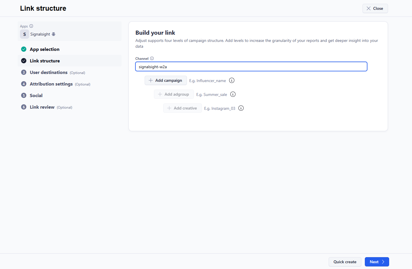 SignalSight Web2App for Adjust