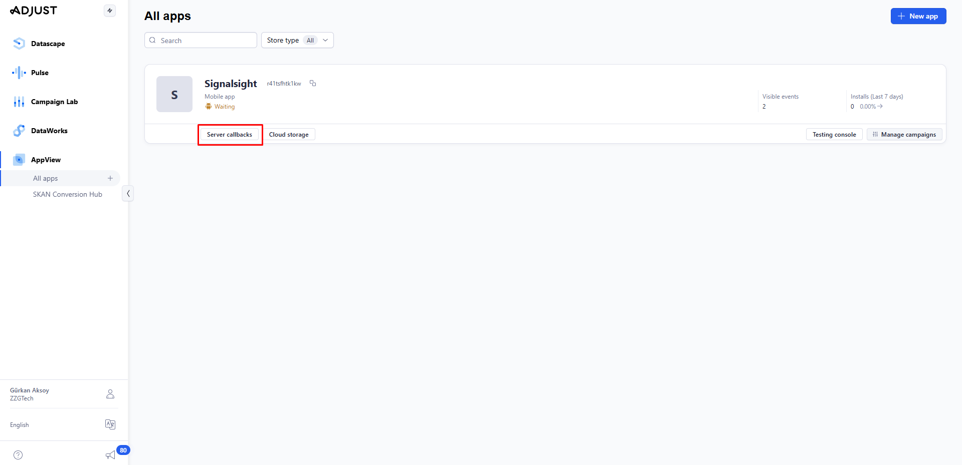 SignalSight Web2App for Adjust