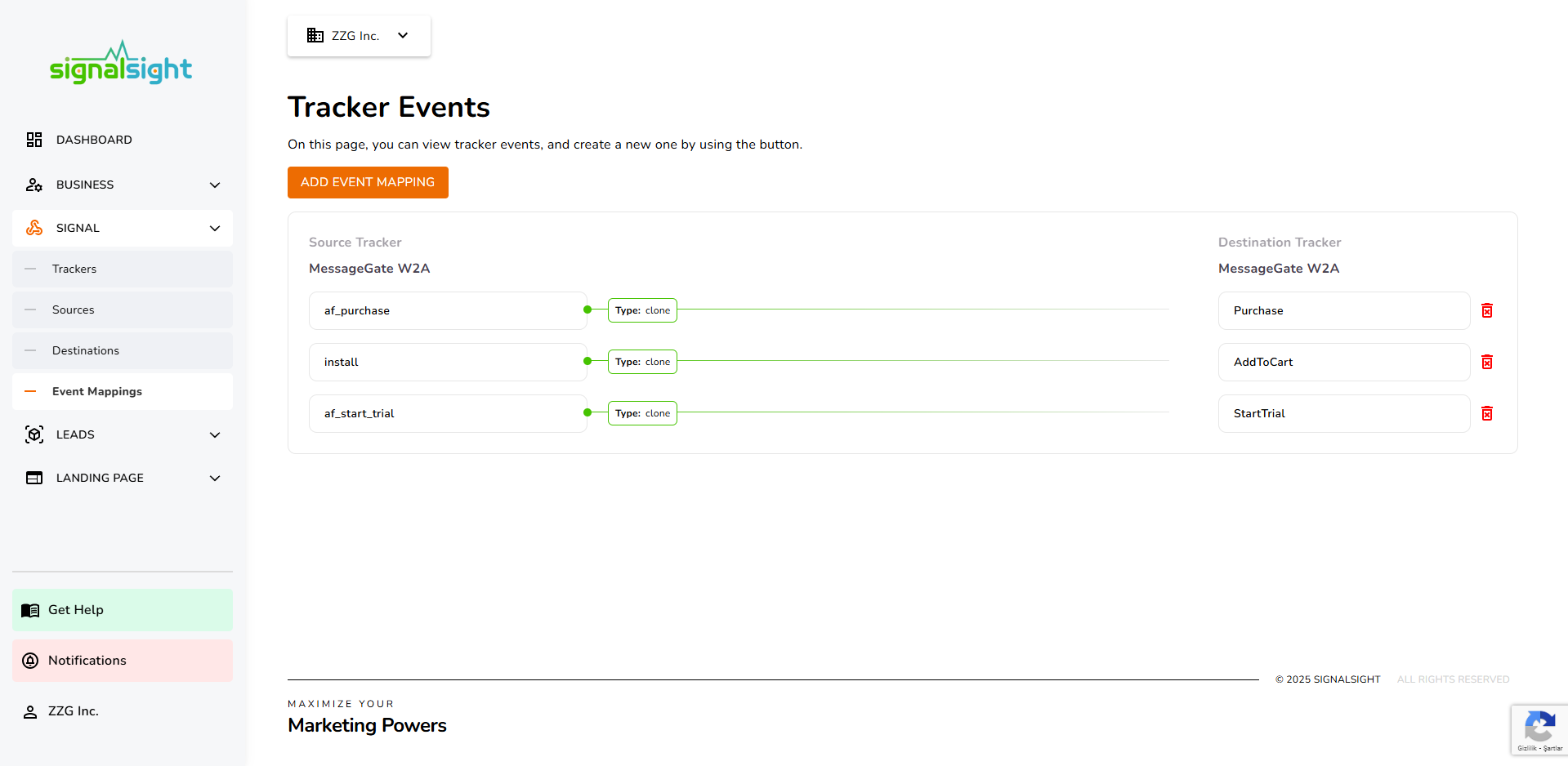 SignalSight Web2App for Appsflyer