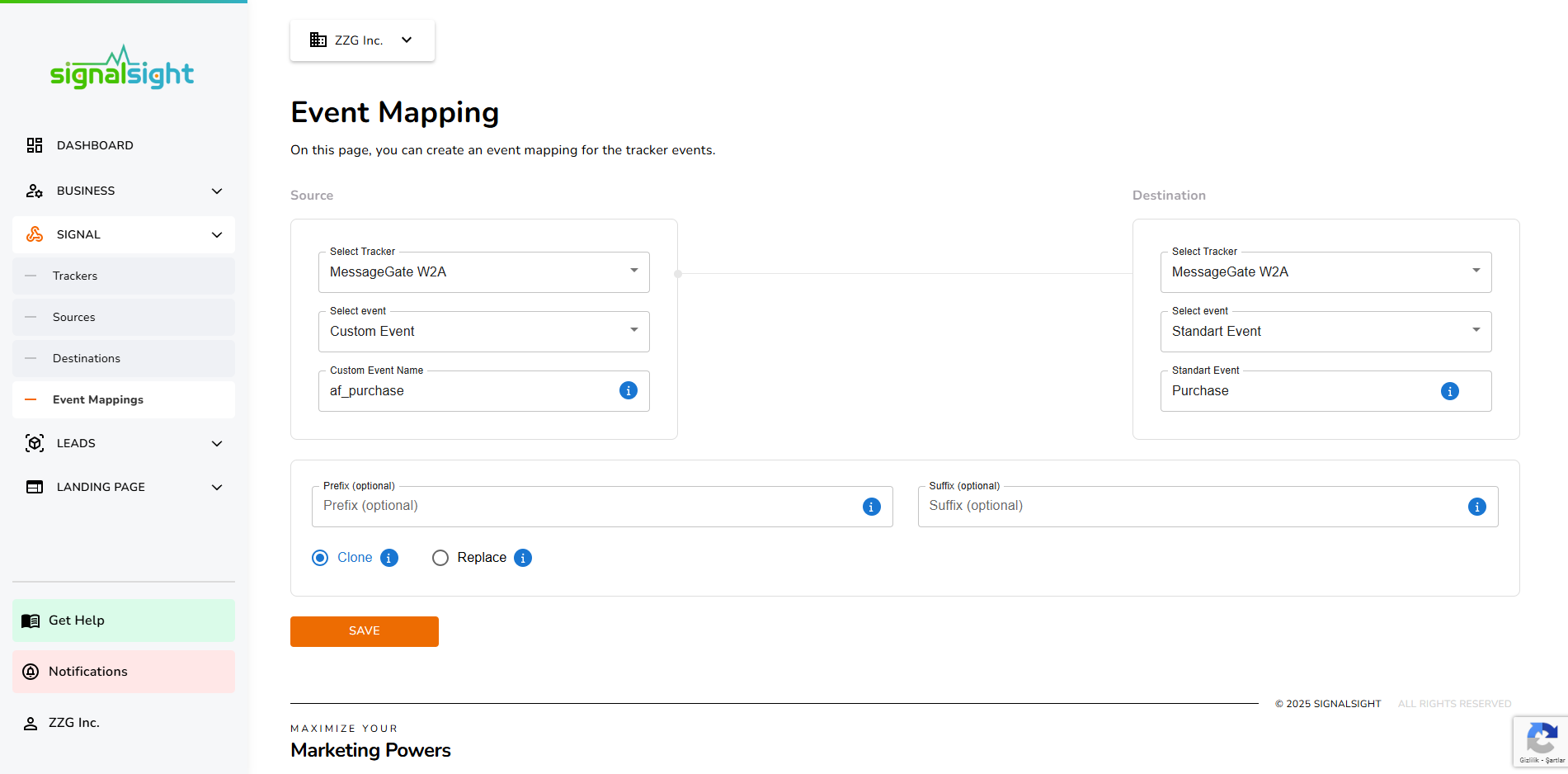 SignalSight Web2App for Appsflyer