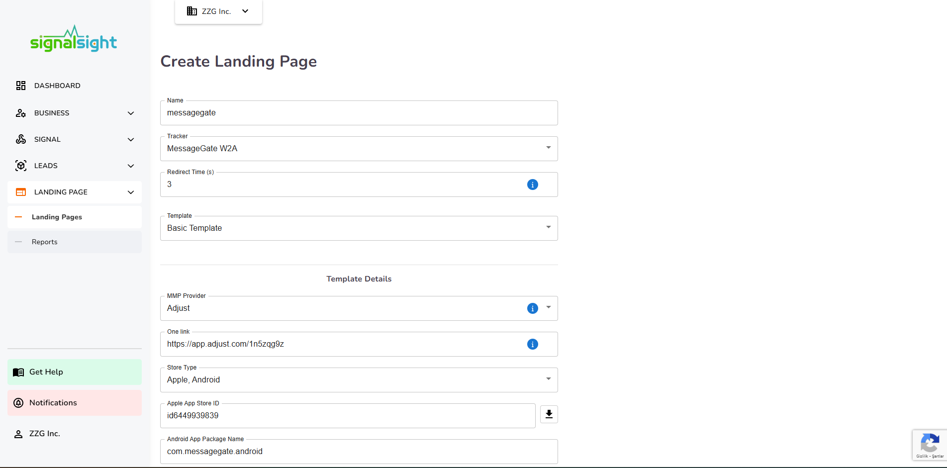 SignalSight Web2App for Adjust