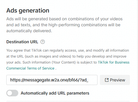 TikTok Web2App Campaign Creation